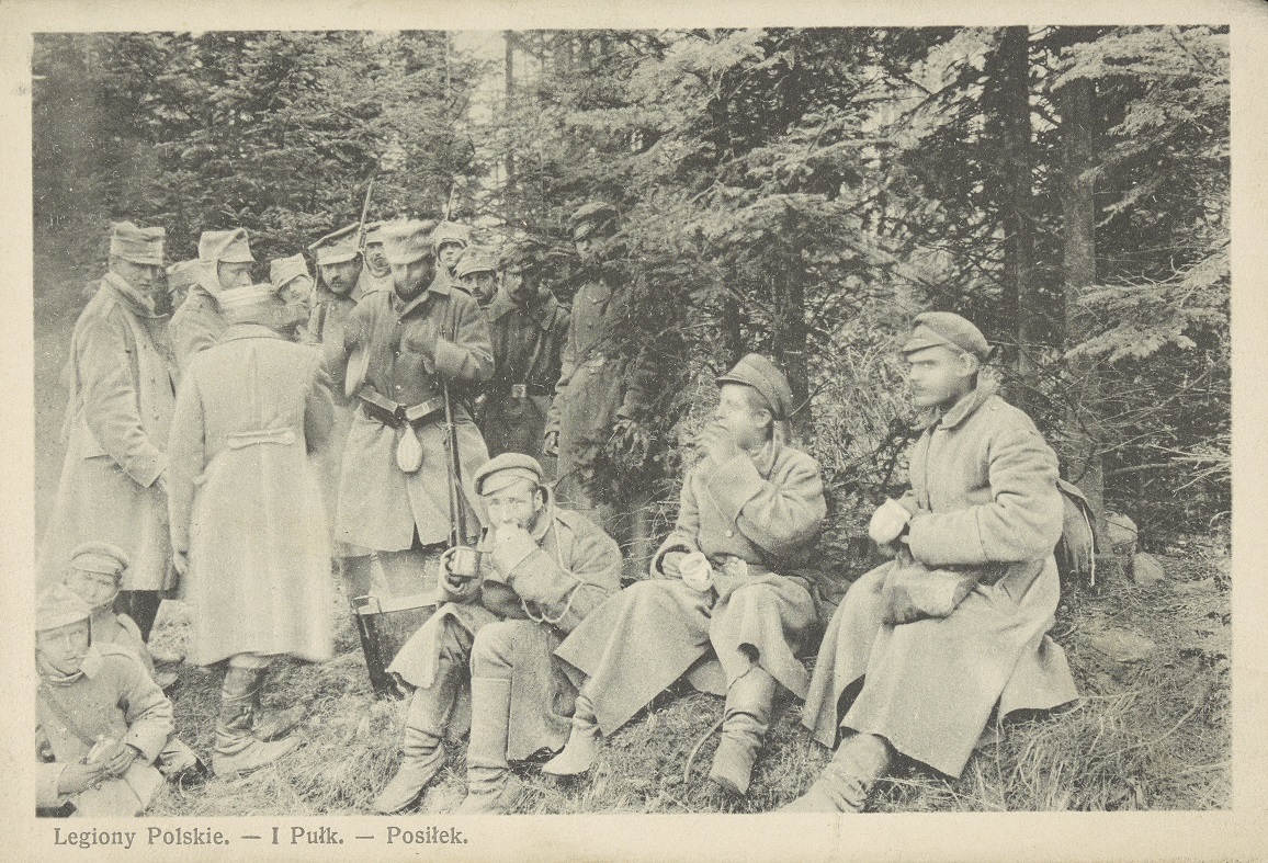 Posiłek żołnierzy 1. pułku Legionów Polskich - 1915 r. 