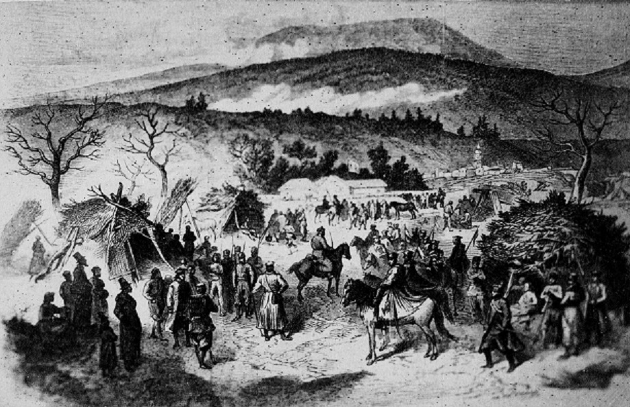 Obóz Langiewicza w Górach Świętokrzyskich w lutym 1863
