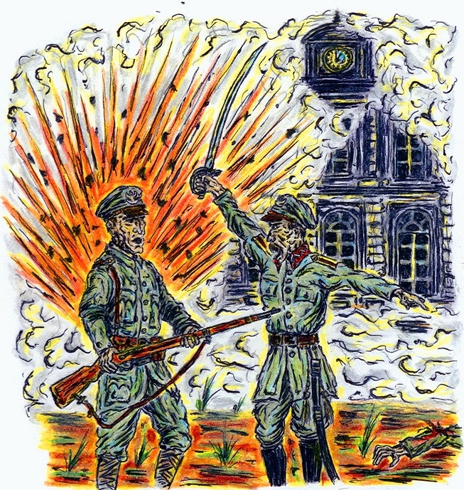 Potyczka Strzelców z Rosjanami na dworcu kieleckim w 1914 r. 